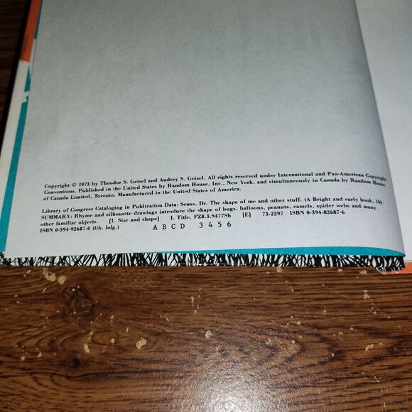 The Shape of Me & Other Stuff (Bright & Early Books, 1973, Hardcover, Dr. Seuss) - Picture 2 of 4